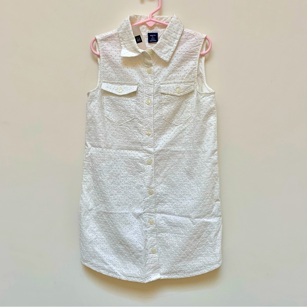 Gap Girls Size 6-7 White Eyelet Dress New